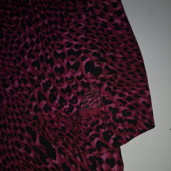 Ricki's Ladies Short Sleeves Pink & Black Print Blouse - Picture 4 of 7
